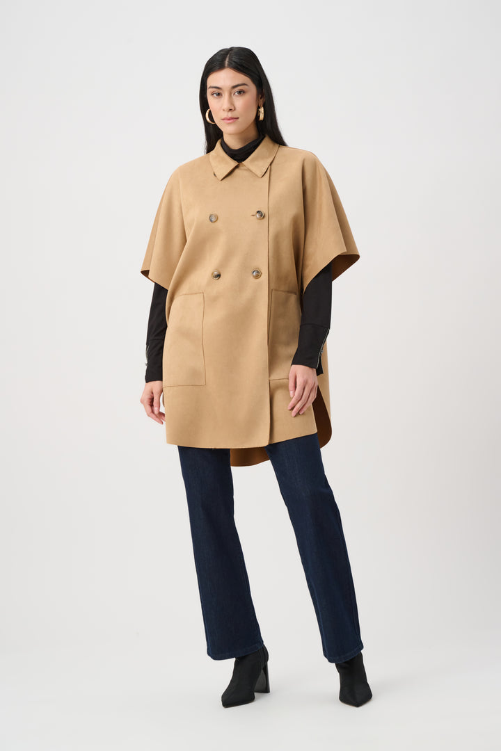 Scuba Suede Poncho Jacket Style 263037