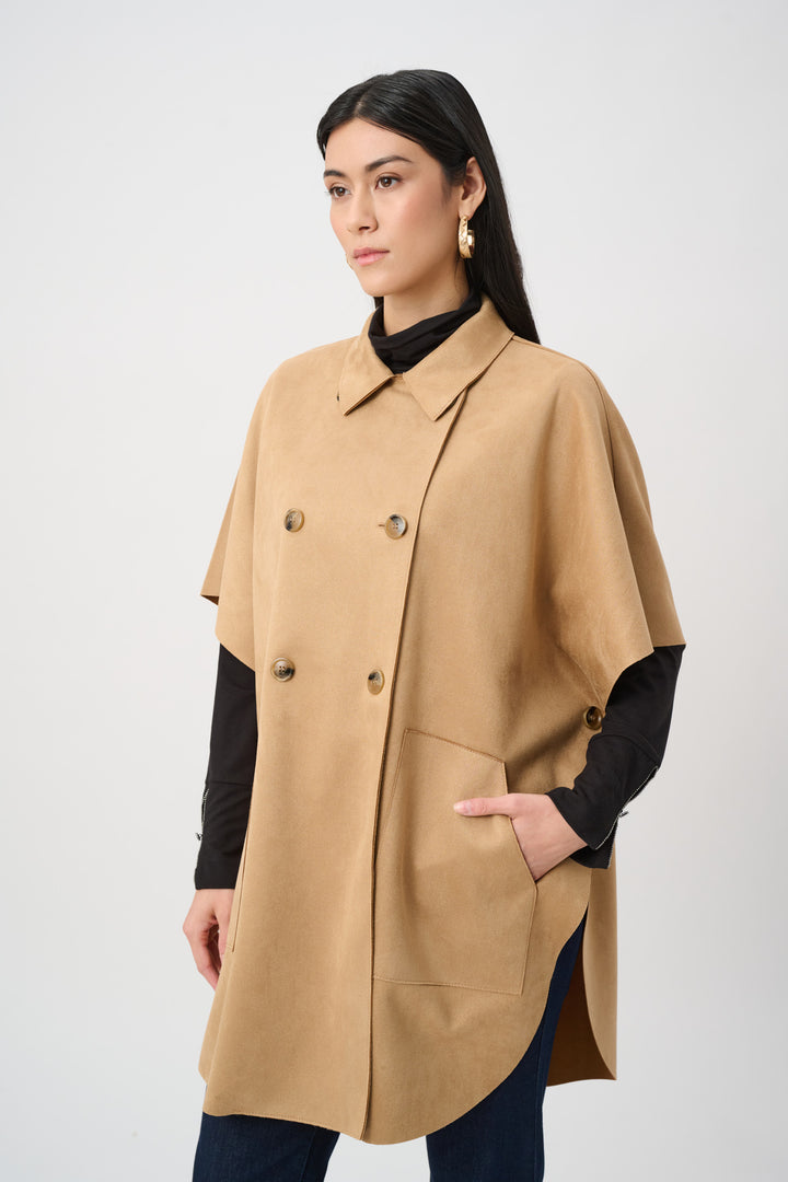 Scuba Suede Poncho Jacket Style 263037