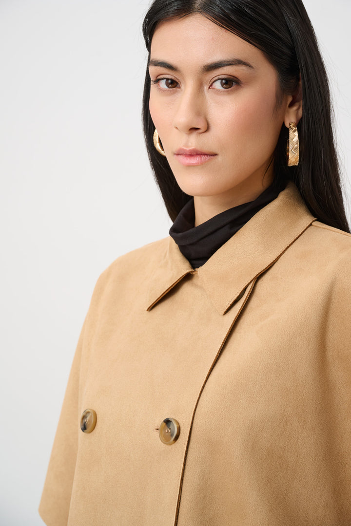 Scuba Suede Poncho Jacket Style 263037