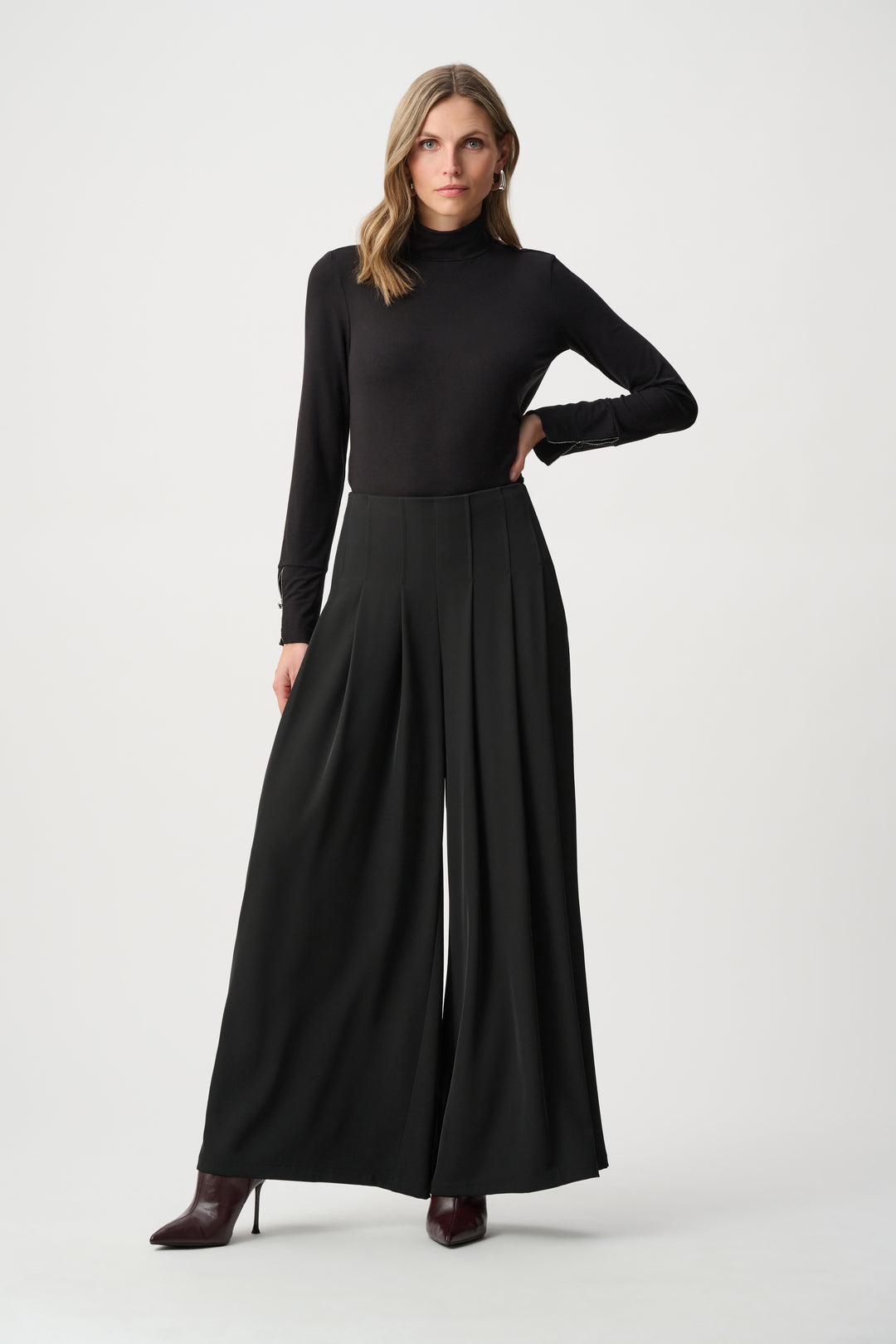 Woven Twill Wide-Leg Pants Style 263040