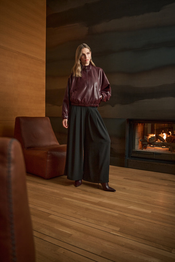 Woven Twill Wide-Leg Pants Style 263040