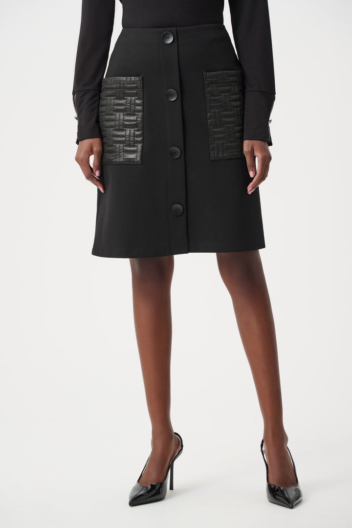Heavy Knit Skirt with Quilted Pockets Style 263043