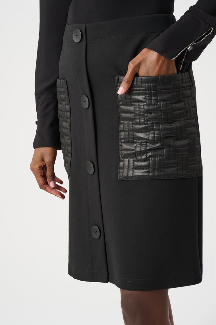 Heavy Knit Skirt with Quilted Pockets Style 263043