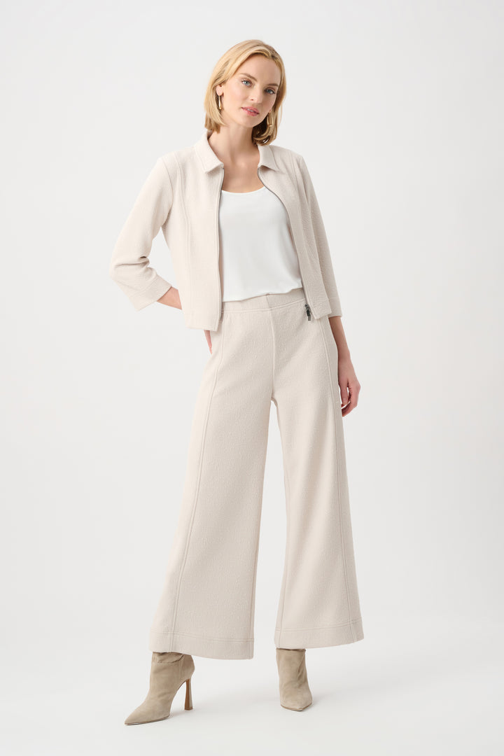 Textured Knit Jacquard Culotte Pants With Pin-Tuck Detail Style 263047
