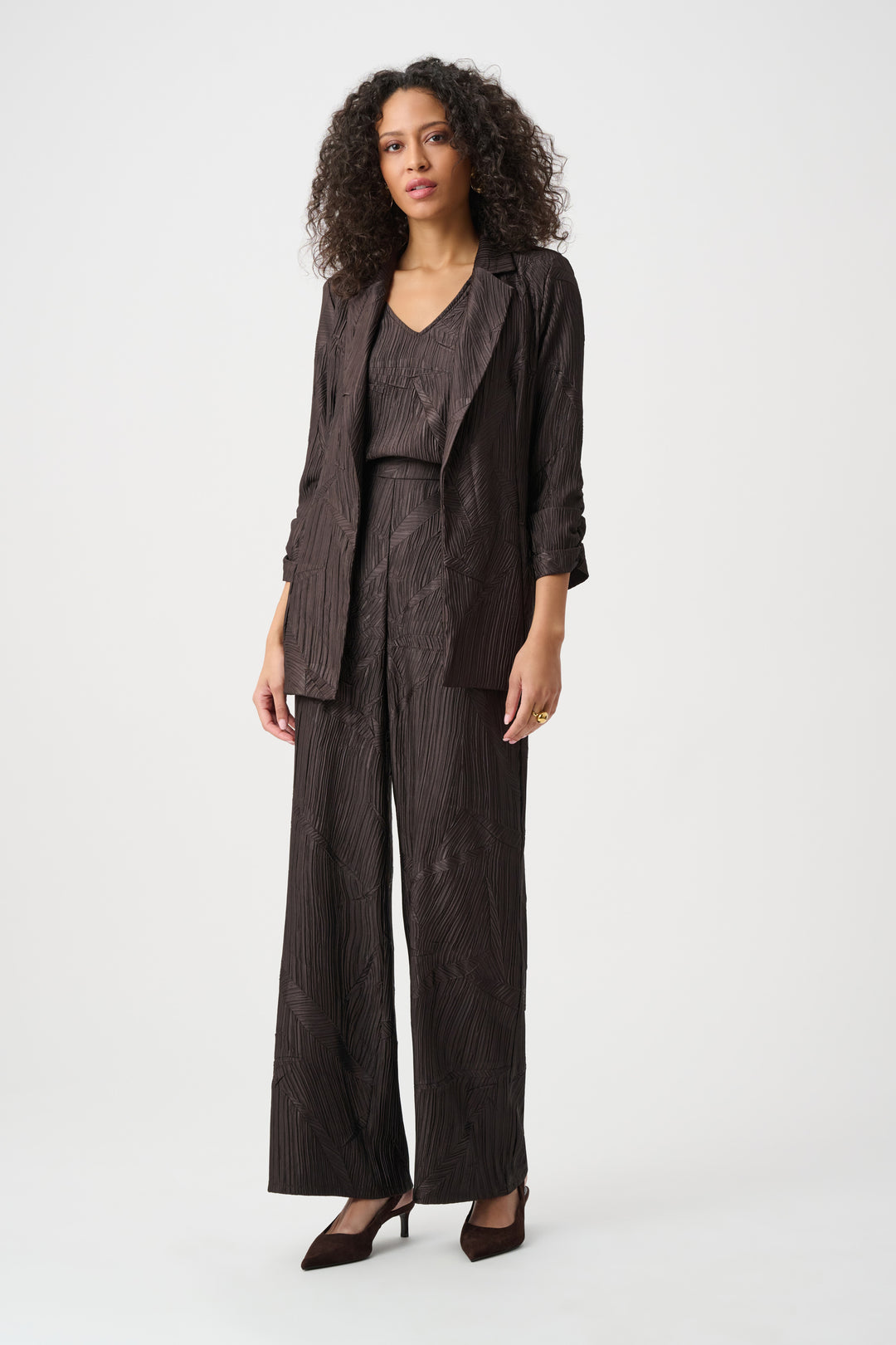 Pleated Satin Open Blazer Style 263050