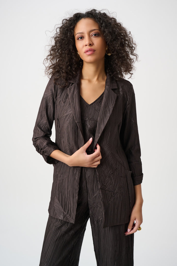 Pleated Satin Open Blazer Style 263050
