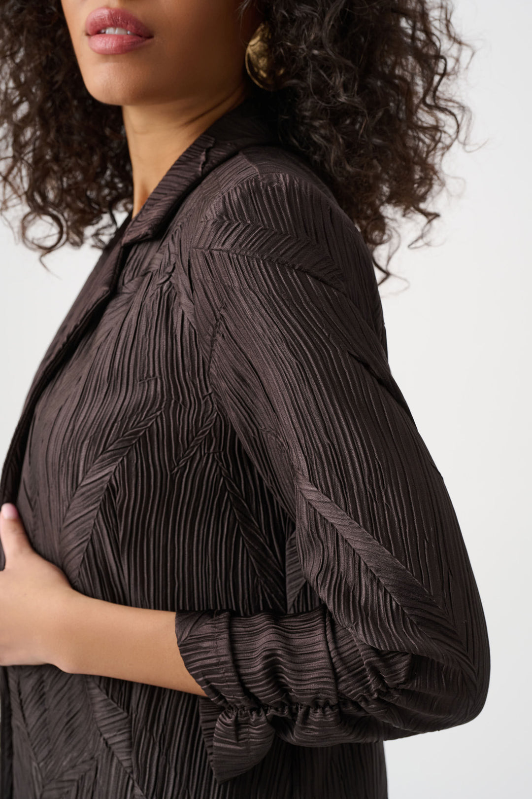 Pleated Satin Open Blazer Style 263050