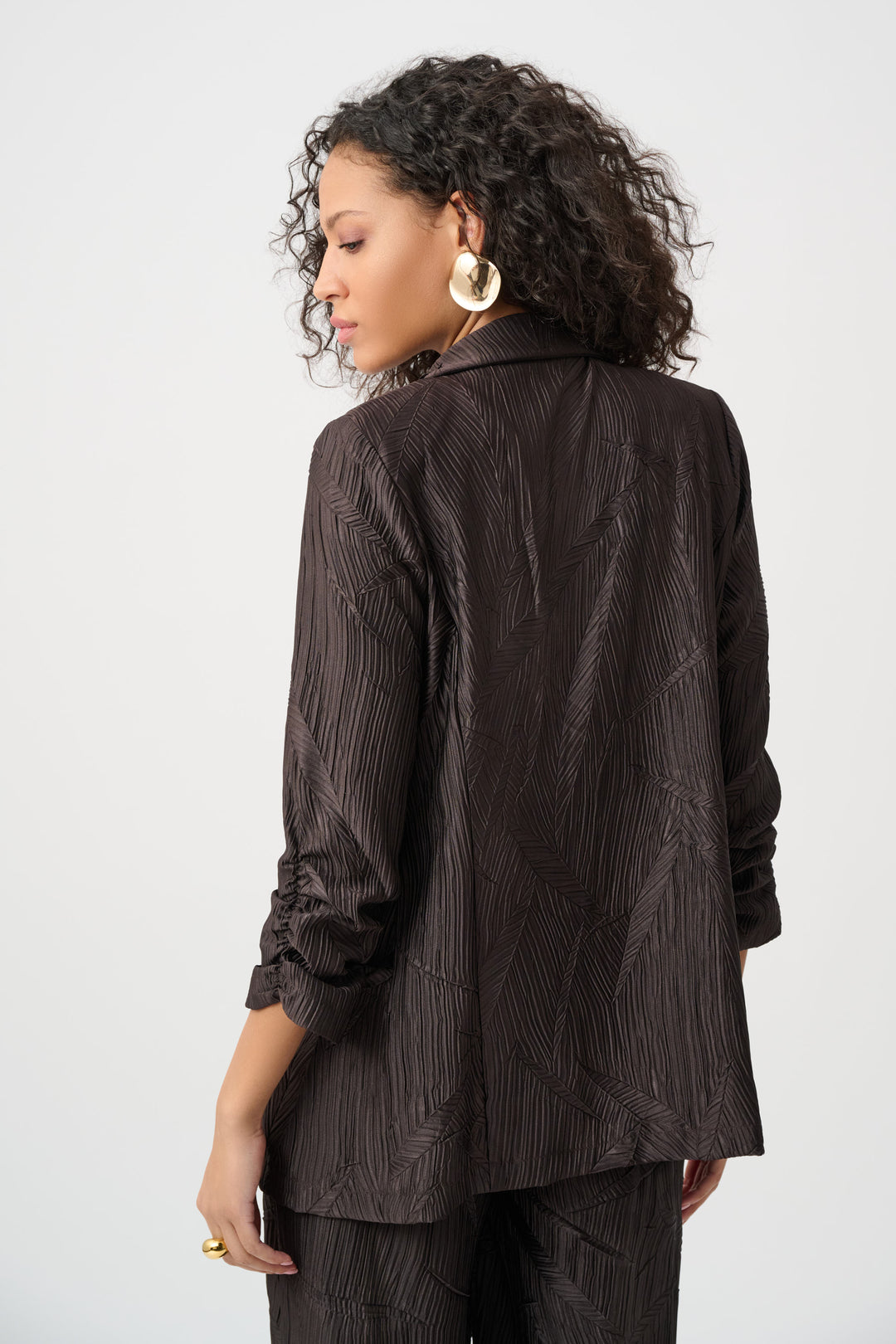 Pleated Satin Open Blazer Style 263050