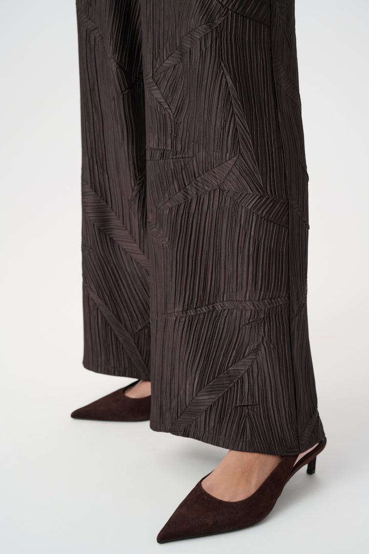 Pleated Satin Pull-On Wide-Leg Pants Style 263052