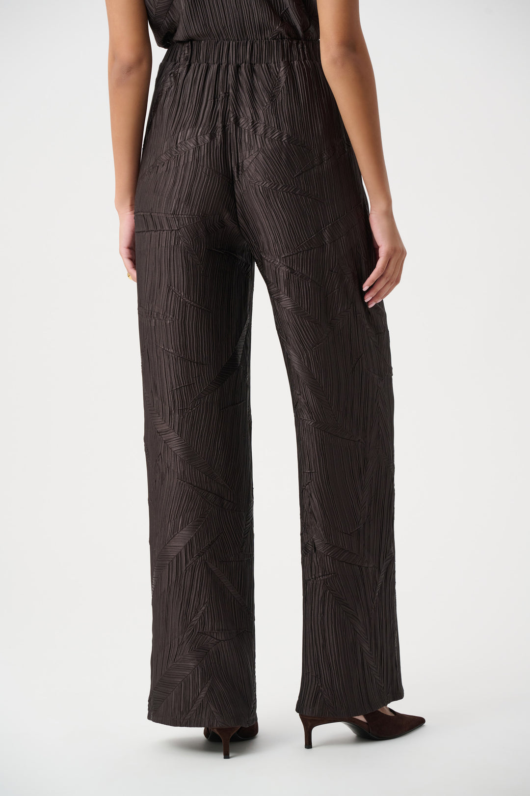 Pleated Satin Pull-On Wide-Leg Pants Style 263052
