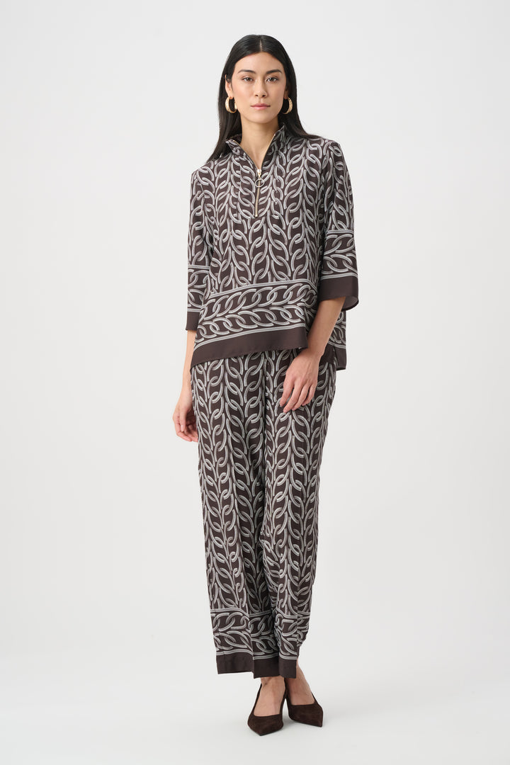 Recycled Woven Chain Print Boxy Top Style 263054