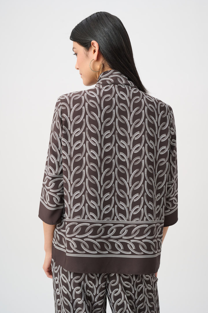 Recycled Woven Chain Print Boxy Top Style 263054