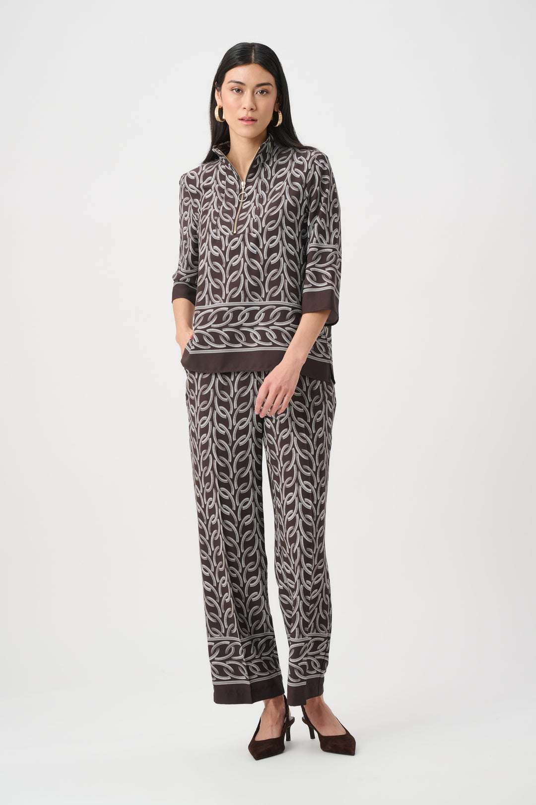 Recycled Woven Chain Print Pull-On Pants Style 263058