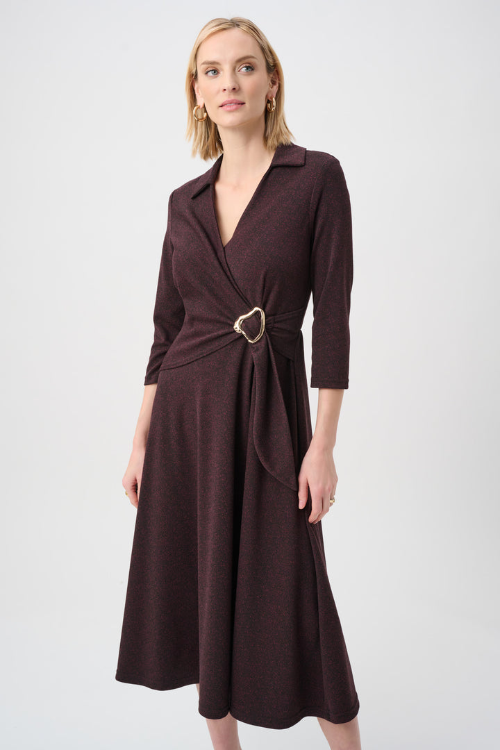 Herringbone Fit And Flare Wrap Dress Style 263061