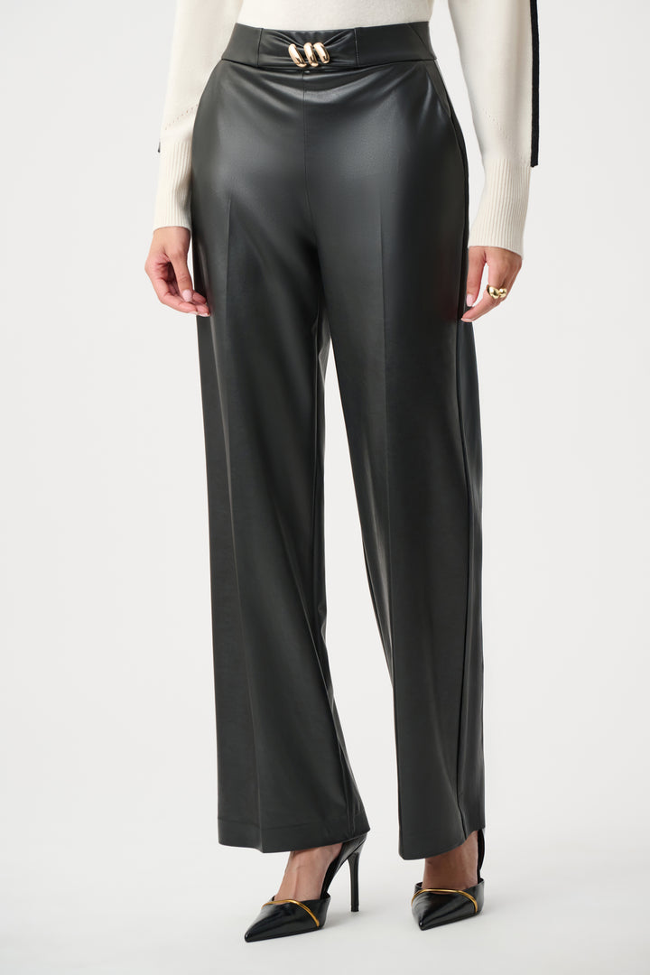 Leatherette Wide-Leg Pull-On Pants Style 263063