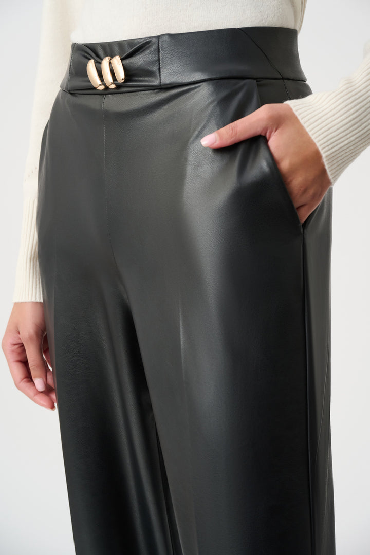 Leatherette Wide-Leg Pull-On Pants Style 263063