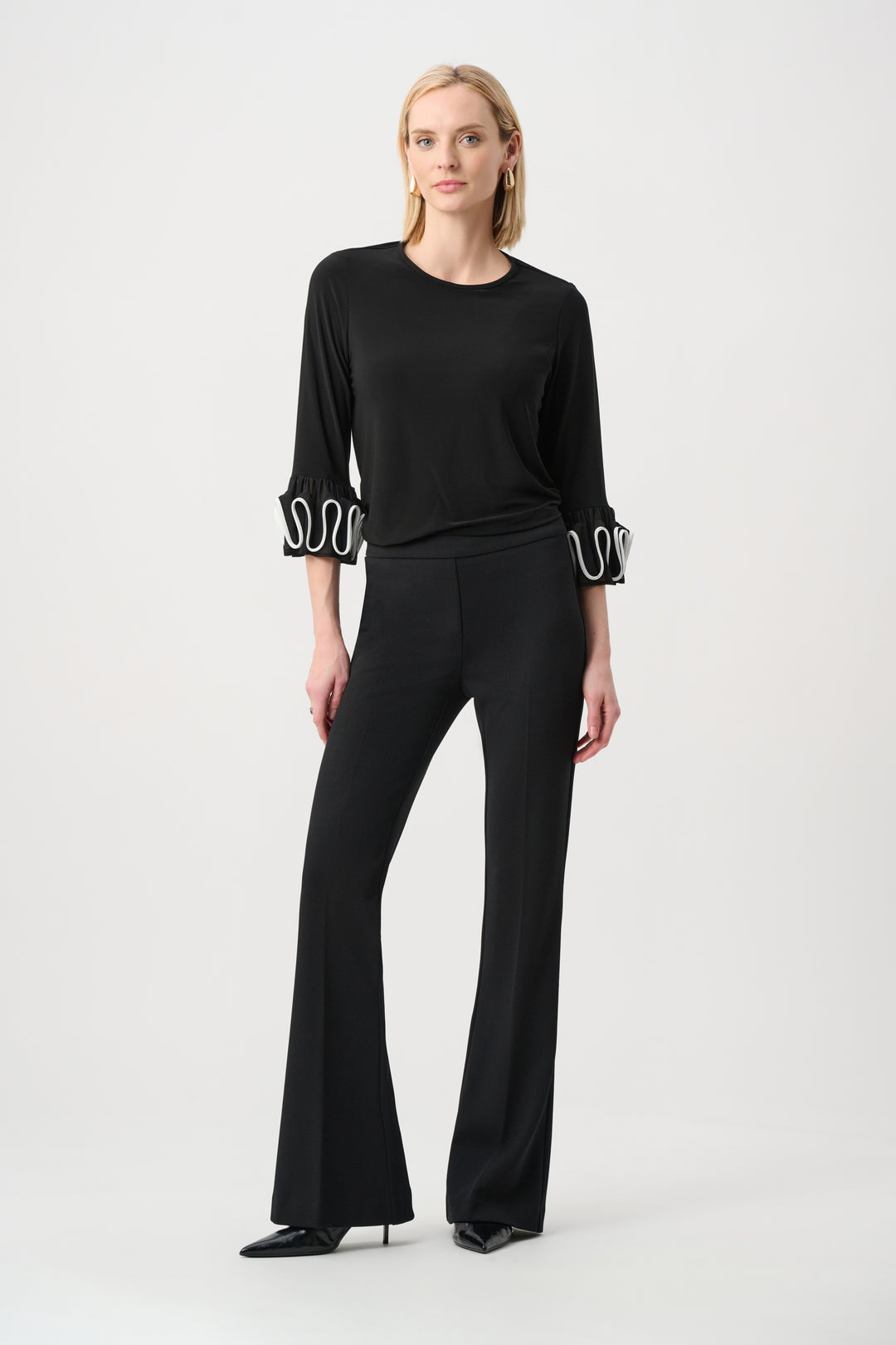 Silky Knit Ruffled-Cuff Top Style 263066