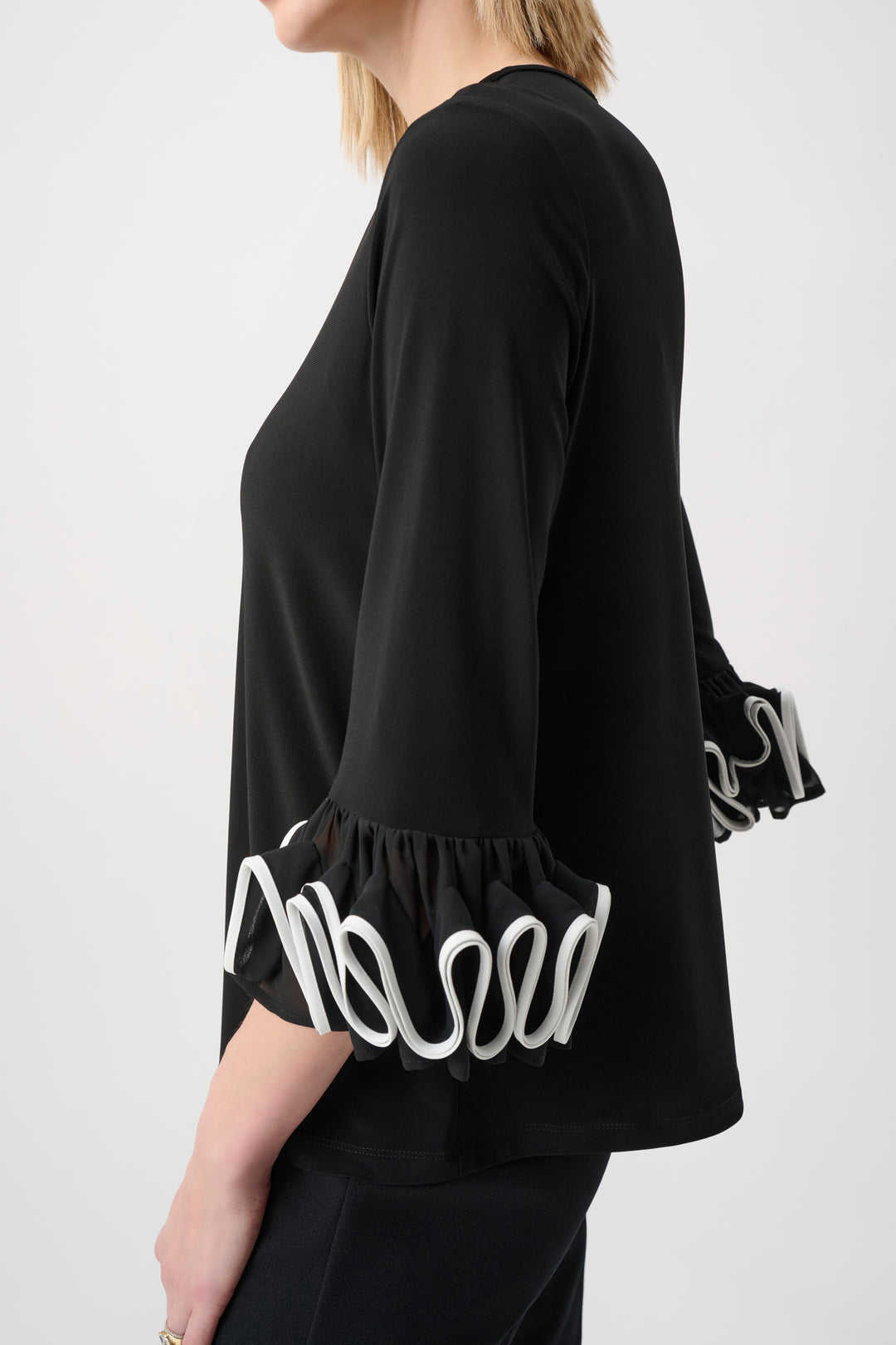 Silky Knit Ruffled-Cuff Top Style 263066