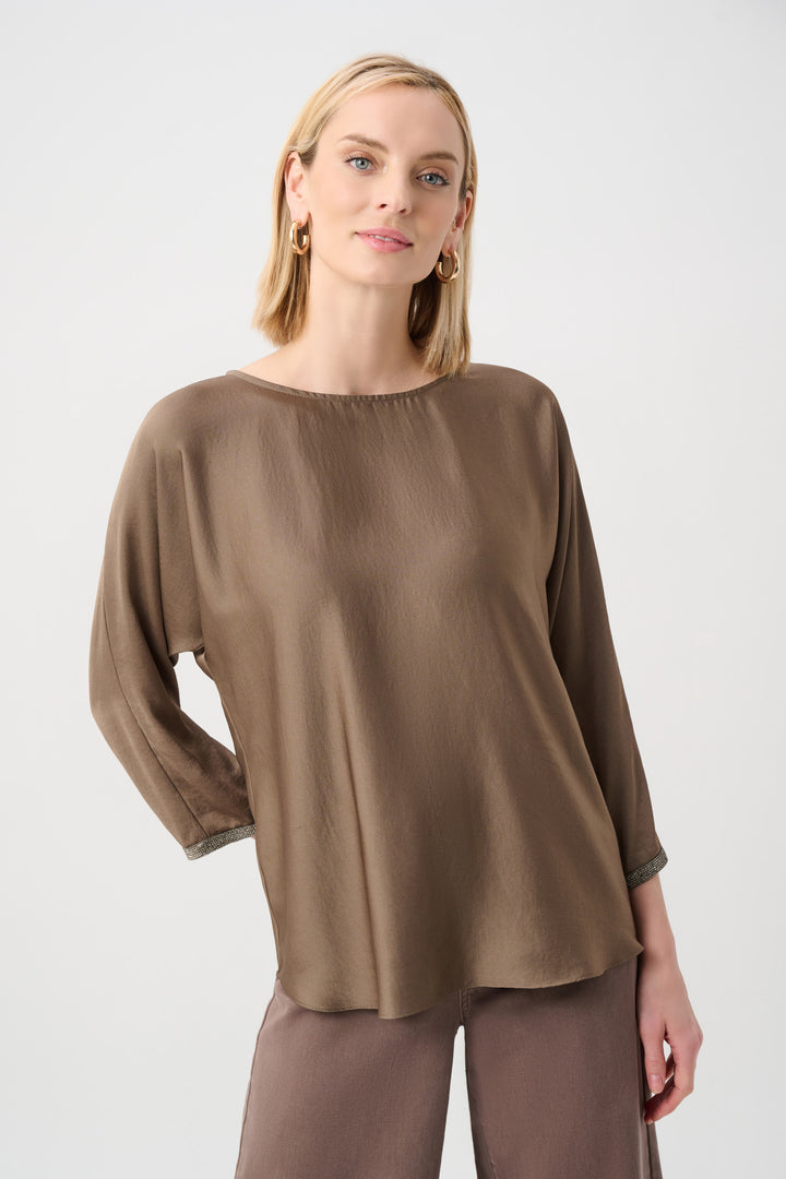 Recycled Satin Boat-Neck Tunic Style 263069