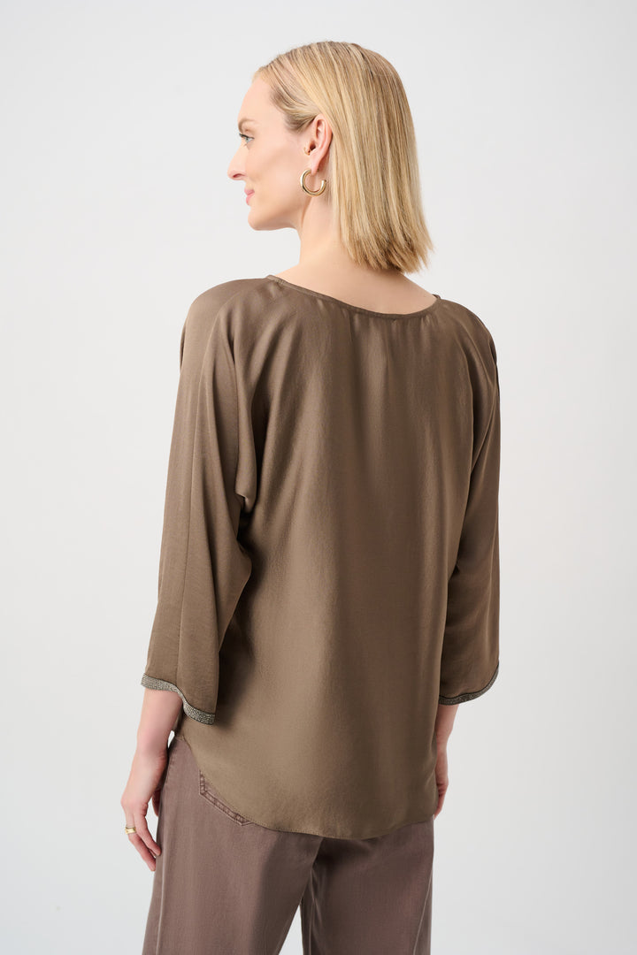 Recycled Satin Boat-Neck Tunic Style 263069