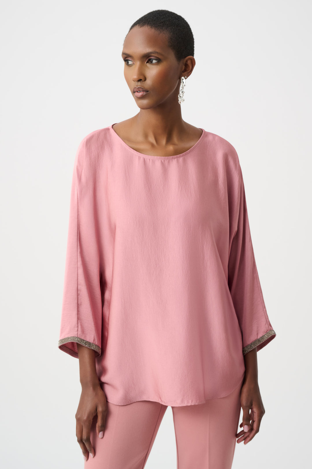 Recycled Satin Boat-Neck Tunic Style 263069