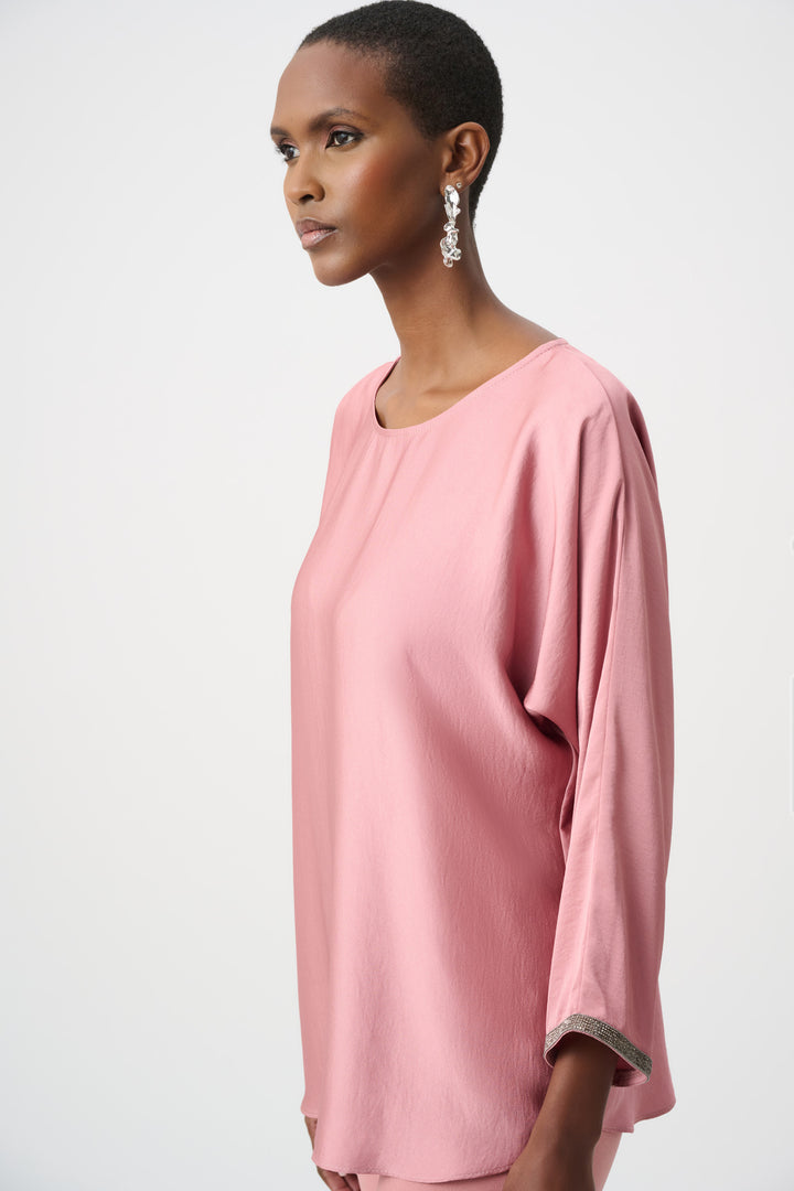 Recycled Satin Boat-Neck Tunic Style 263069