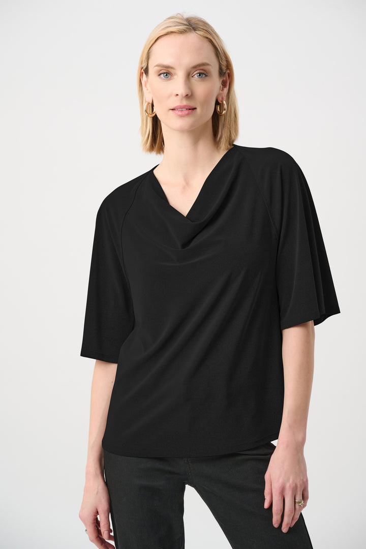 Melange Silky Knit Cowl Top Style 263070