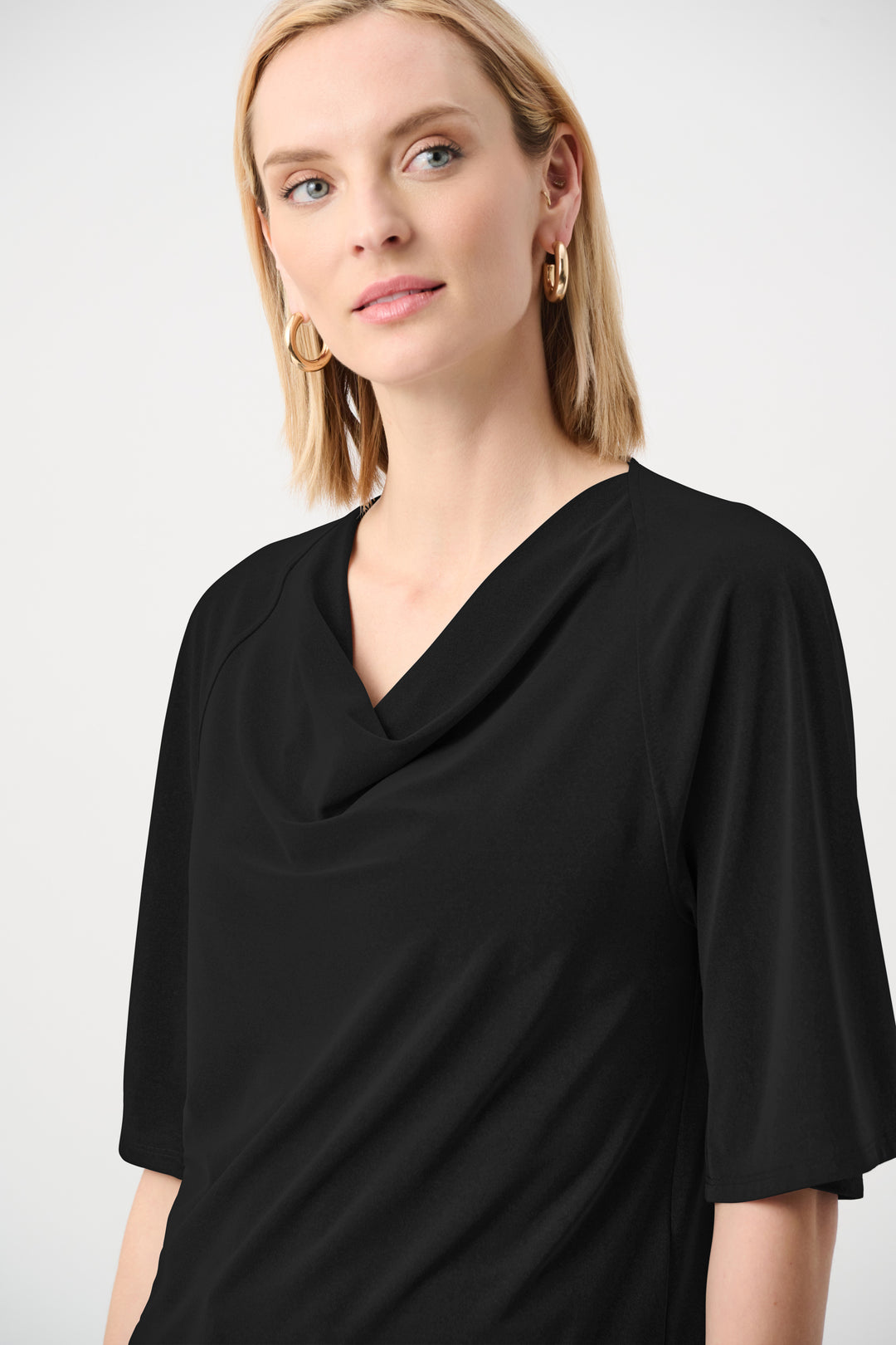 Melange Silky Knit Cowl Top Style 263070