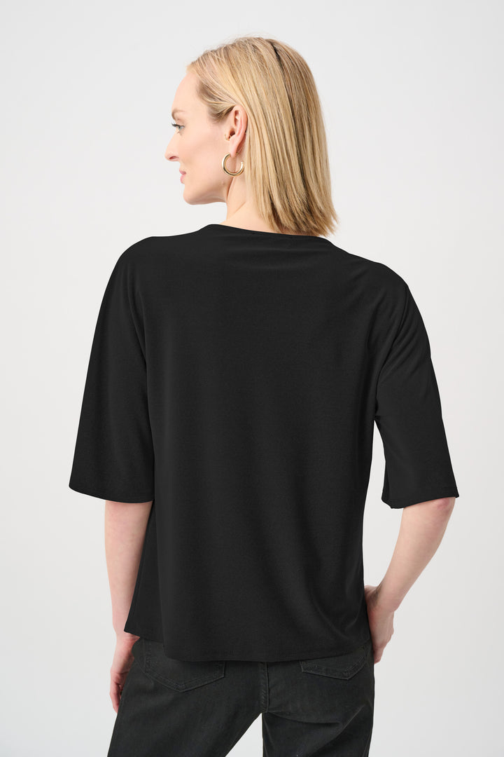 Melange Silky Knit Cowl Top Style 263070