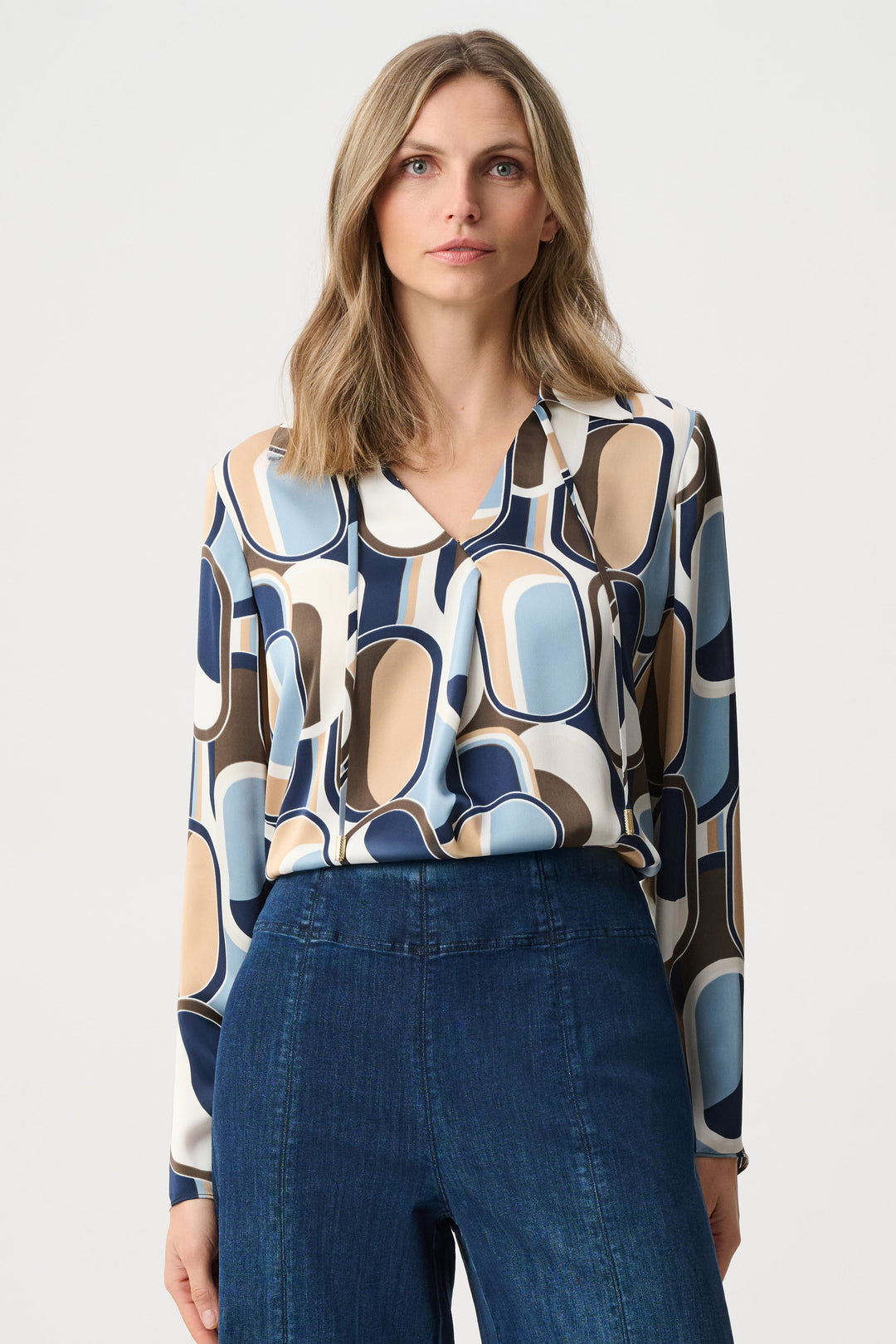 Recycled Satin Geometric Top Style 263071