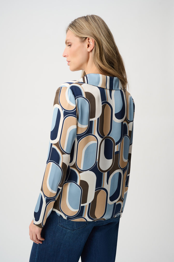 Recycled Satin Geometric Top Style 263071