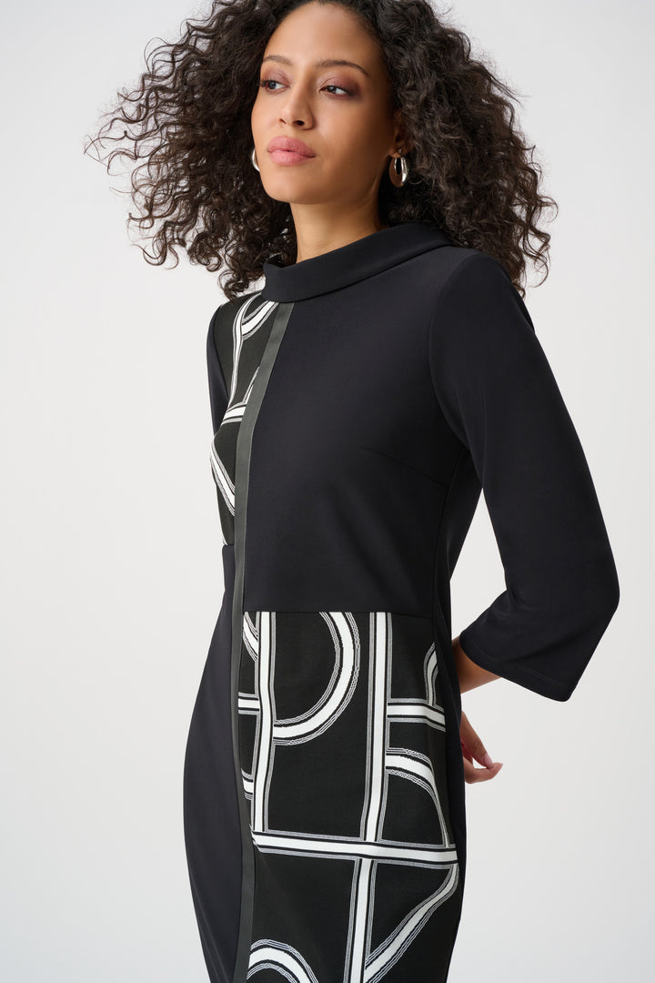 Jacquard Geometric Color Block Dress Style 263075