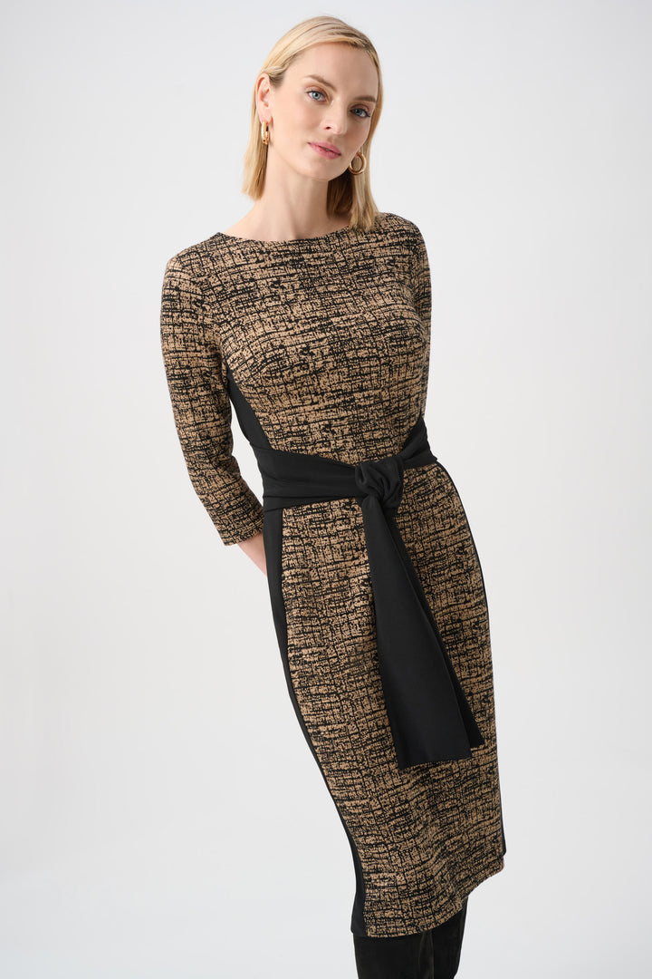 Abstract Jacquard Knit Sheath Dress Style 263076