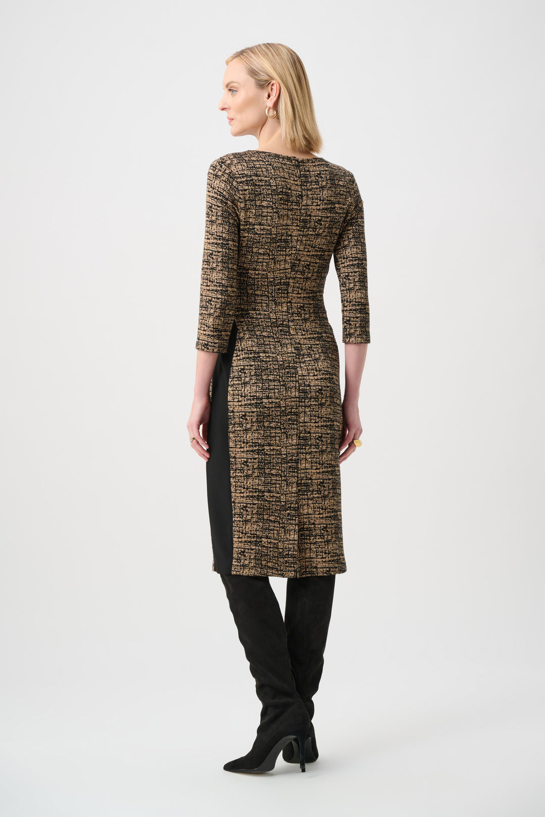 Abstract Jacquard Knit Sheath Dress Style 263076