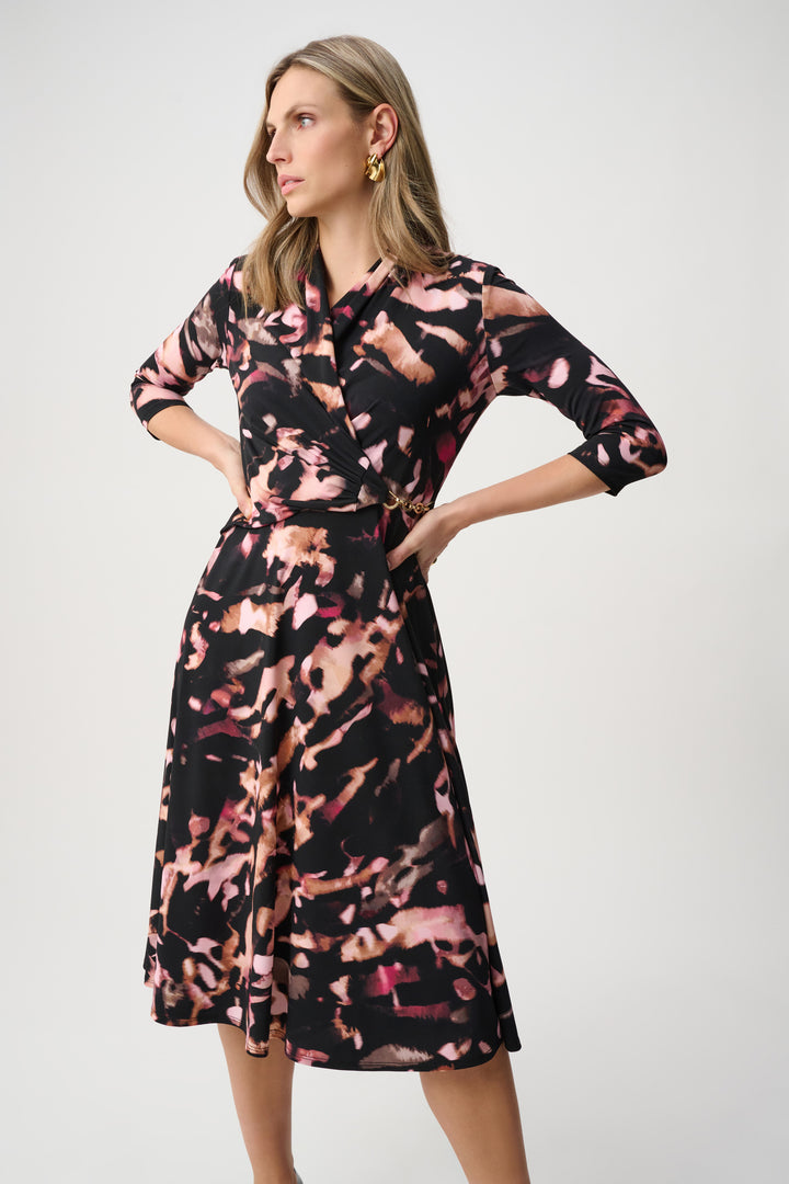 Printed Silky Knit Fit And Flare Dress Style 263077