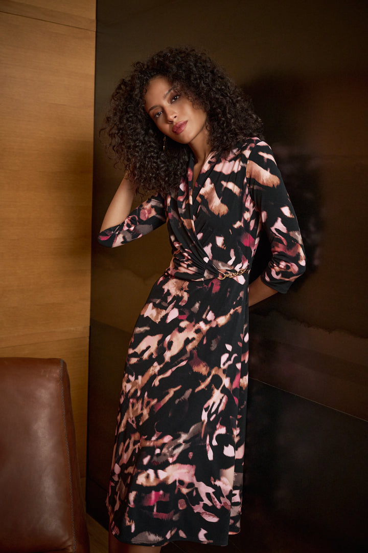 Printed Silky Knit Fit And Flare Dress Style 263077