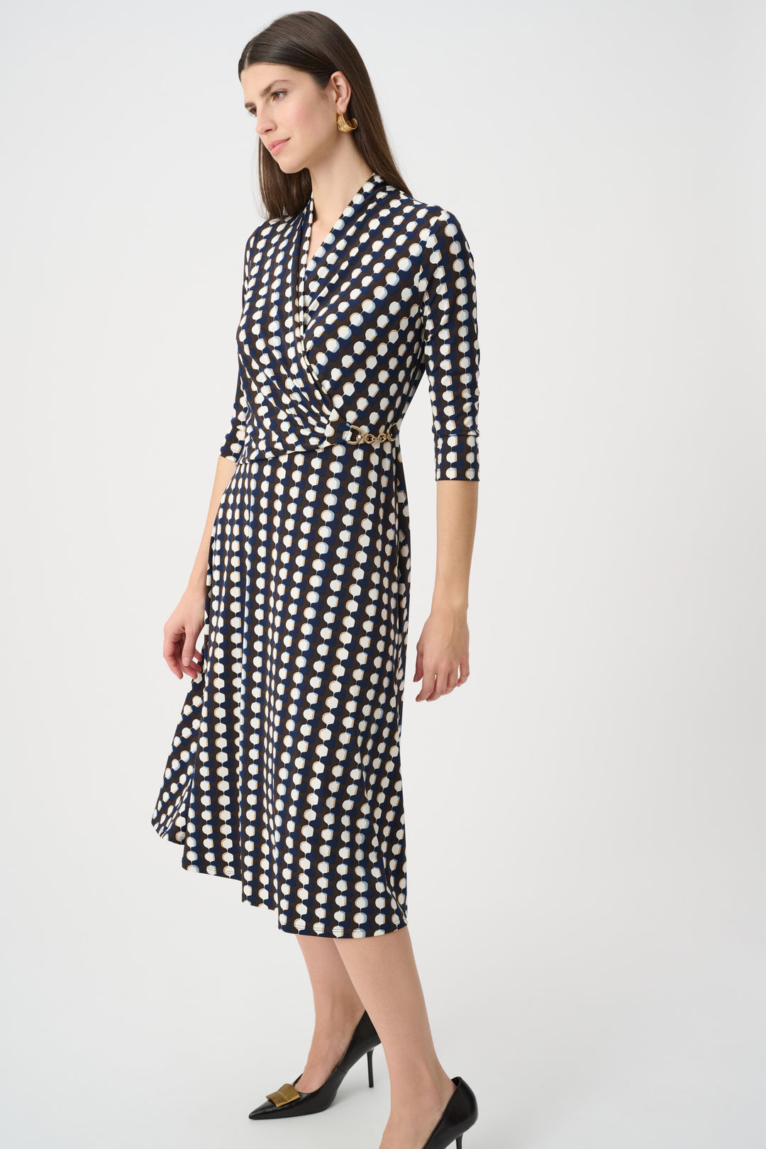 Printed Silky Knit Fit And Flare Dress Style 263077