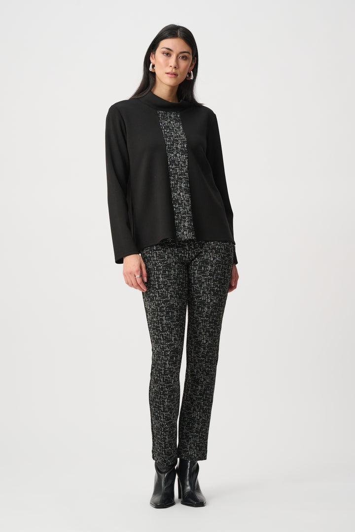 Abstract Jacquard Straight Pull-On Pants Style 263079