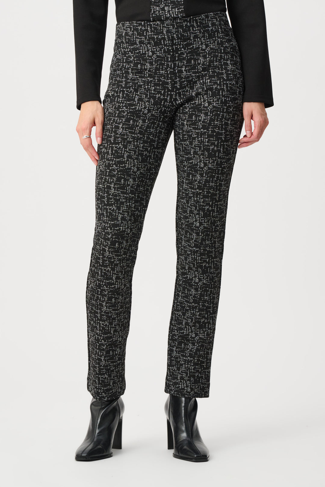 Abstract Jacquard Straight Pull-On Pants Style 263079