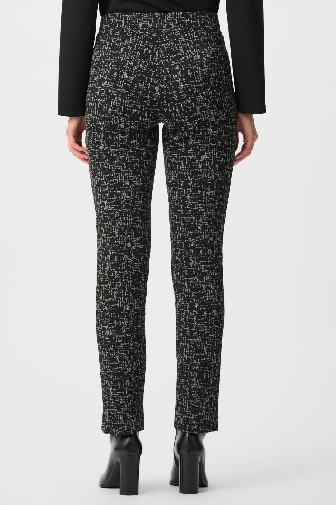 Abstract Jacquard Straight Pull-On Pants Style 263079