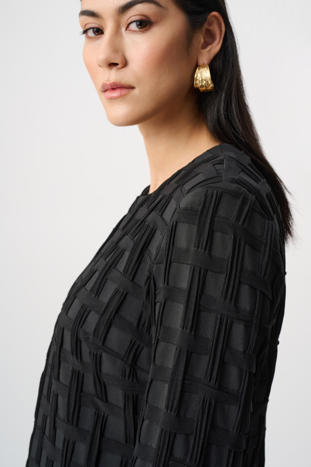 Textured Jacquard Collarless Jacket Style 263083
