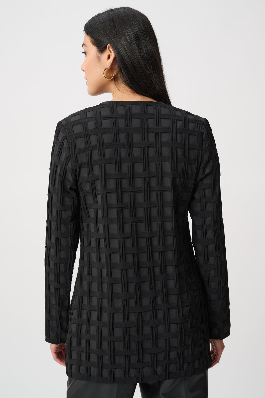 Textured Jacquard Collarless Jacket Style 263083