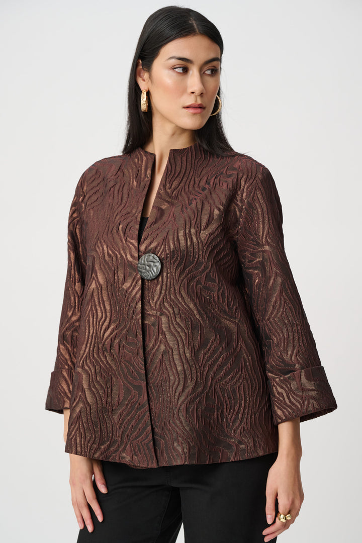 Woven Jacquard Animal Trapeze Jacket Style 263084