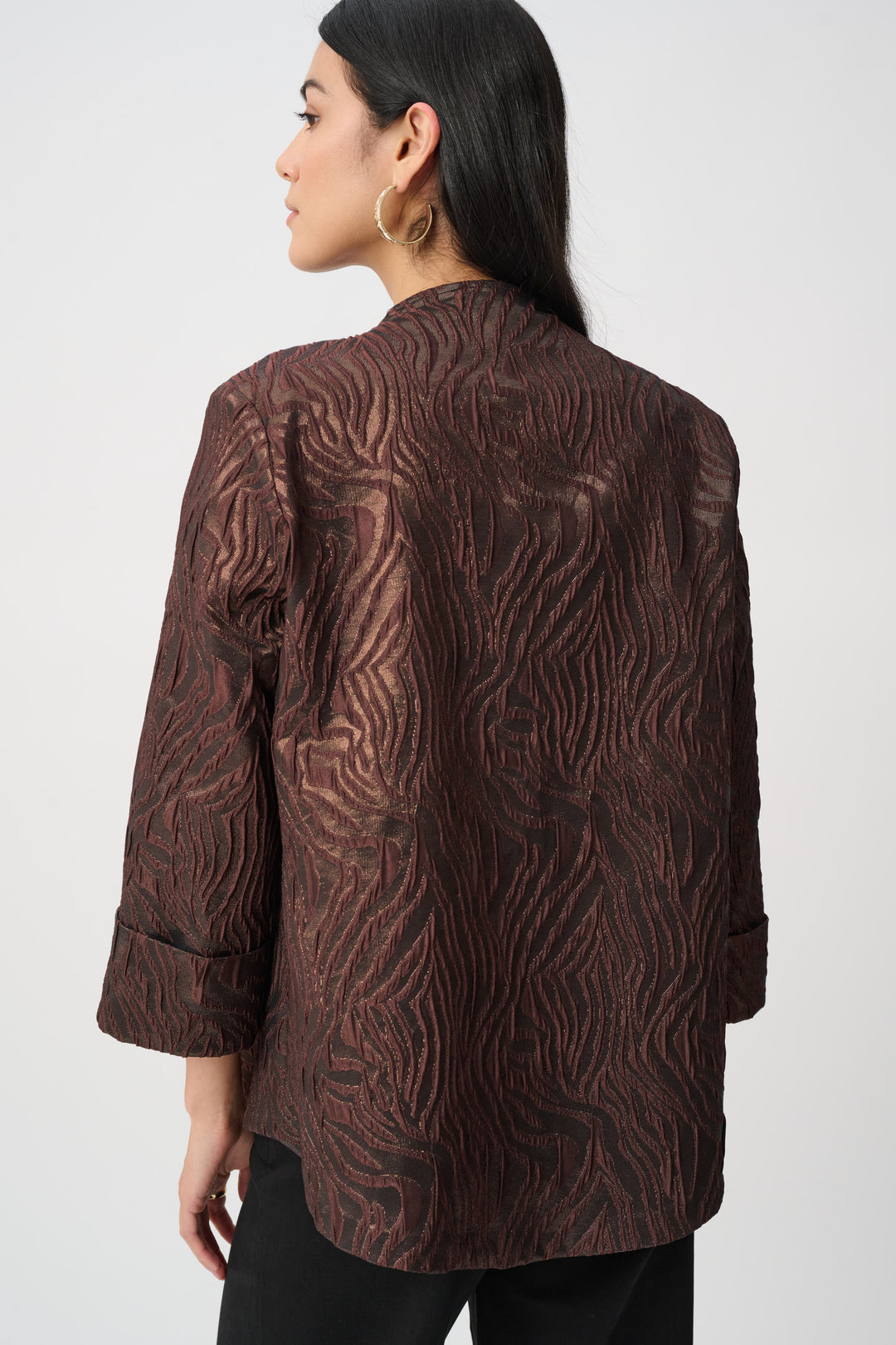 Woven Jacquard Animal Trapeze Jacket Style 263084