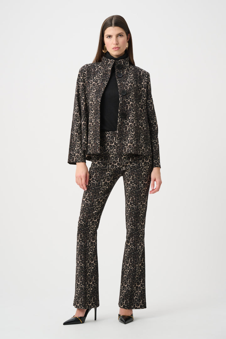 Woven Jacquard Animal Flare Pull-On Pants Style 263085