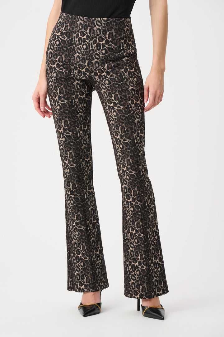 Woven Jacquard Animal Flare Pull-On Pants Style 263085