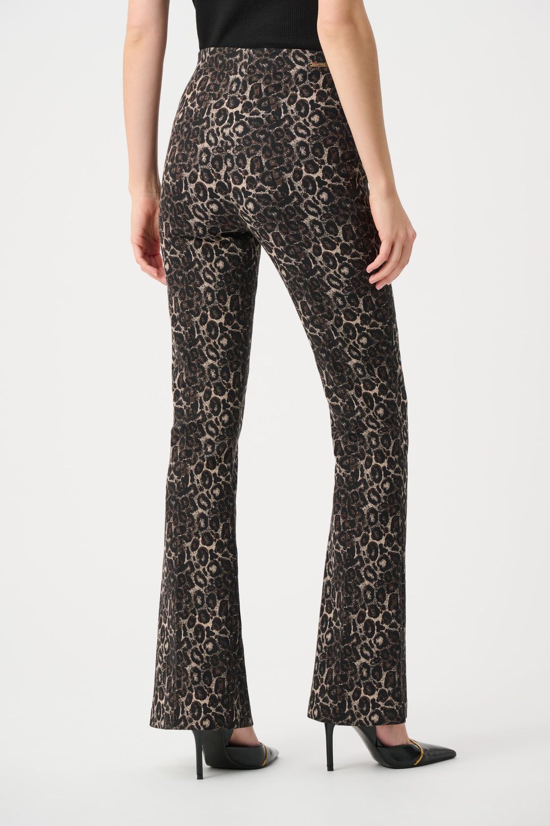 Woven Jacquard Animal Flare Pull-On Pants Style 263085