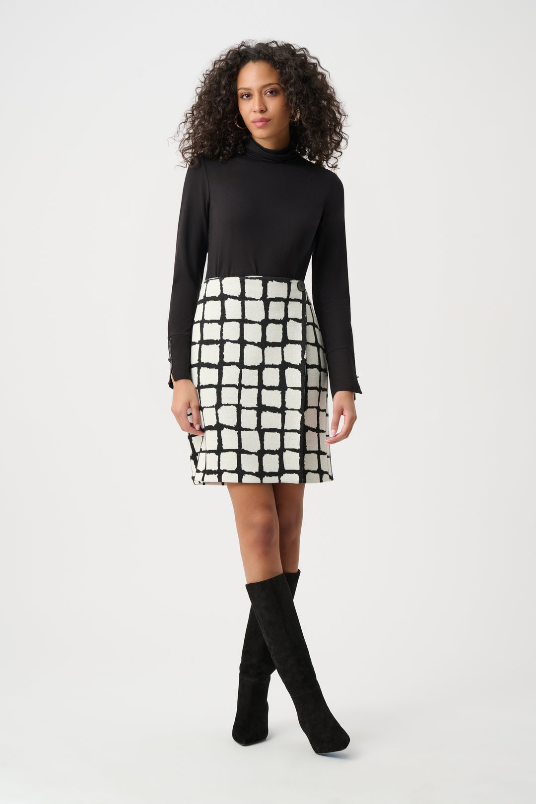 Abstract Jacquard A-Line Pull-On Skirt Style 263091