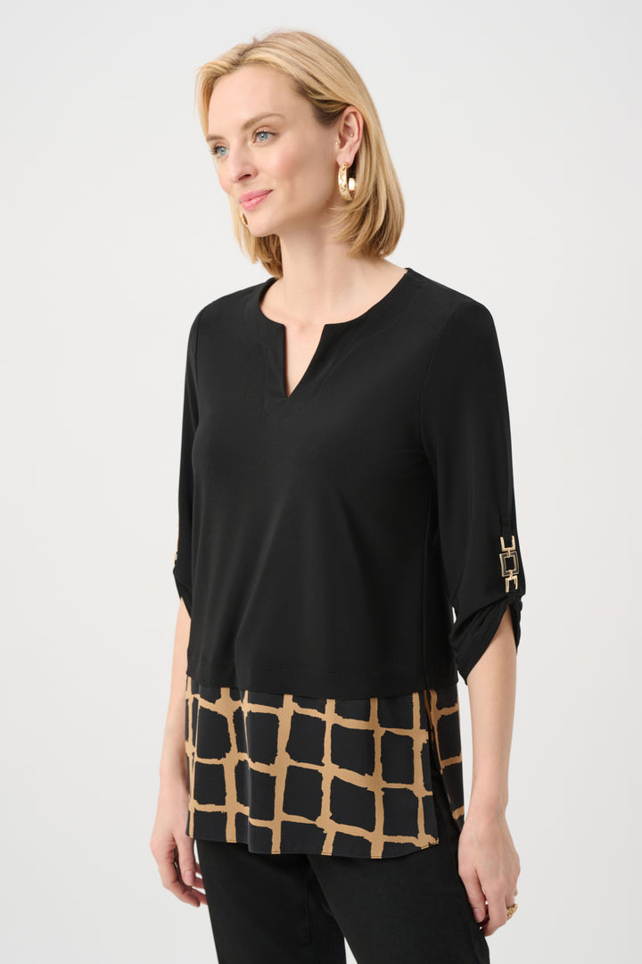 Silky Knit Abstract Print Straight Tunic Style 263094