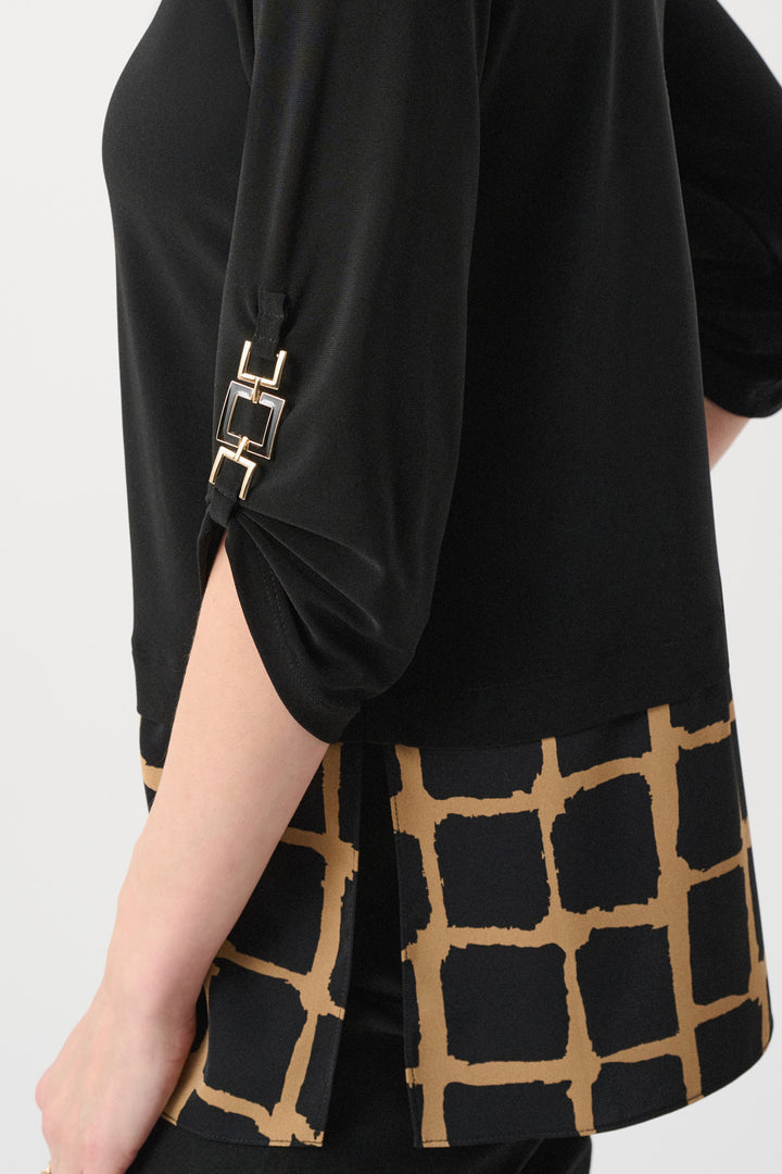 Silky Knit Abstract Print Straight Tunic Style 263094